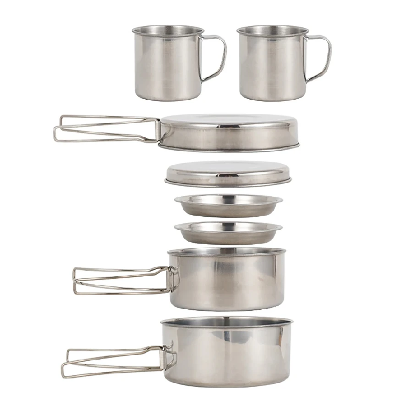 Outdoor Camping Kitchen Set - 8개/세트 캠핑 조리기구 세트 스테인리스 스틸