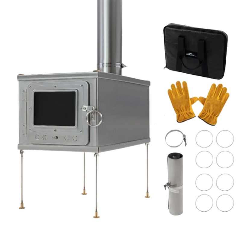 Outdoor Camping Wood Stove - 휴대용 접이식 텐트 스토브, 경량 티타늄