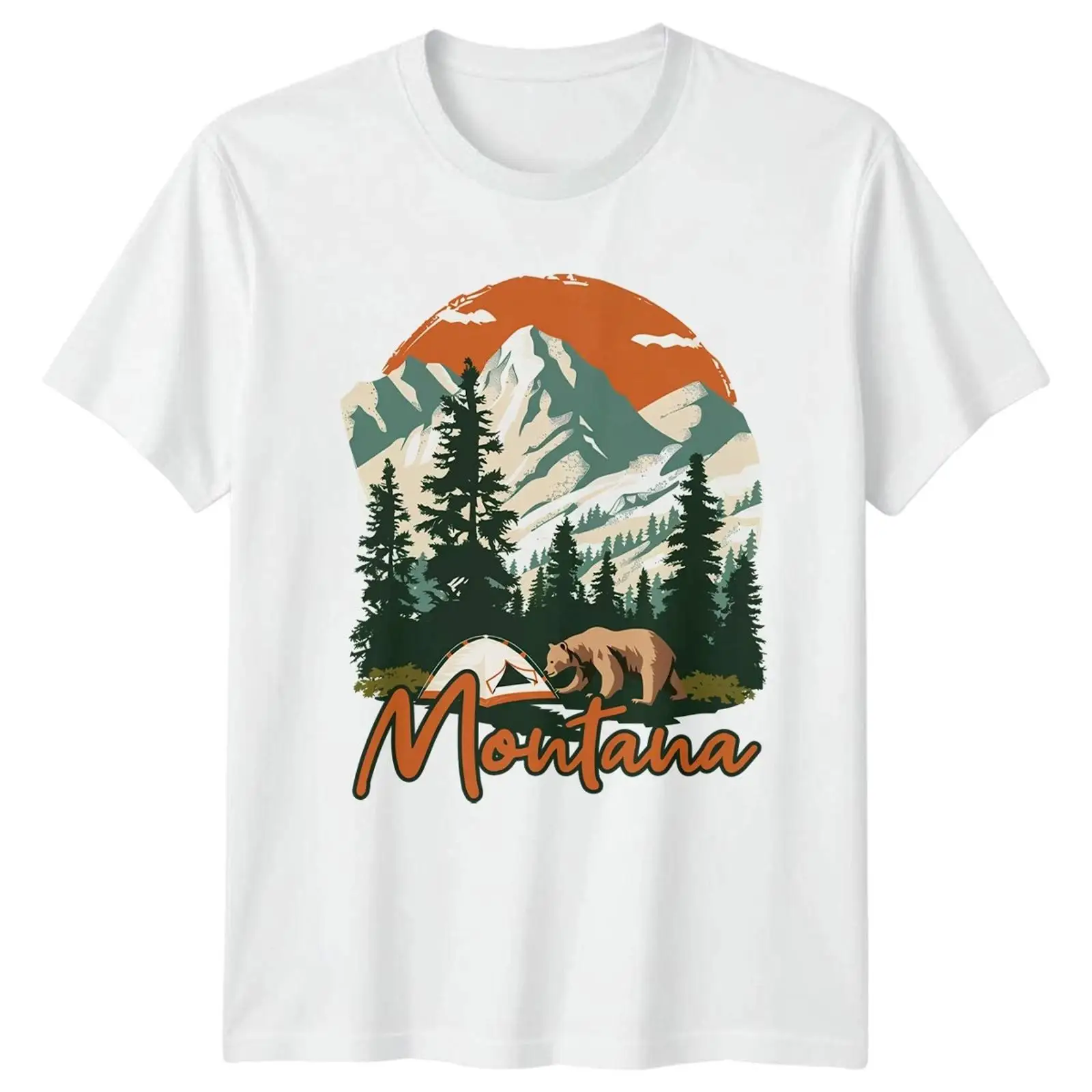 Outdoor Und Camping - Montana Bär 캠핑 티셔츠 야외 모험