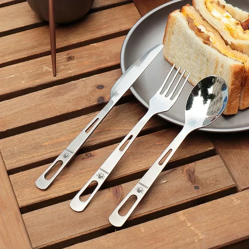 Outdoor Camping Kitchen Set - HWZBBEN 티타늄 포크 스푼 나이프 세트,