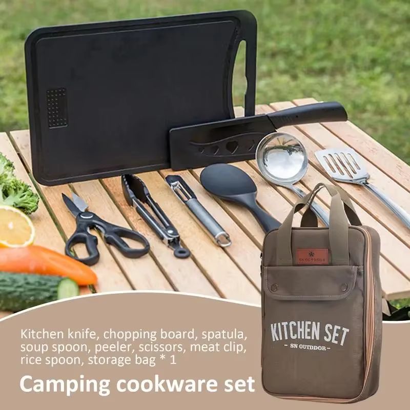 8pcs 캠핑 주방 조리기구 세트 휴대용 가방 야외 여 - Outdoor Camping Kitchen Set 리뷰 및 가격