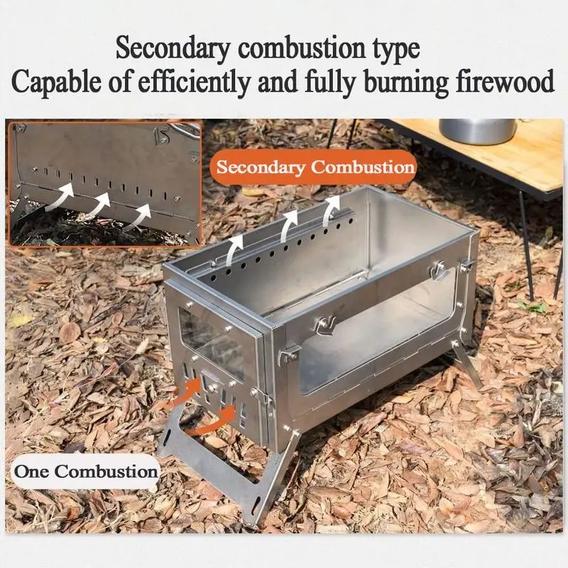 430 스테인레스 스틸 휴대용 텐트 스토브 접이식 측면 - Outdoor Camping Wood Stove 리뷰 및 가격