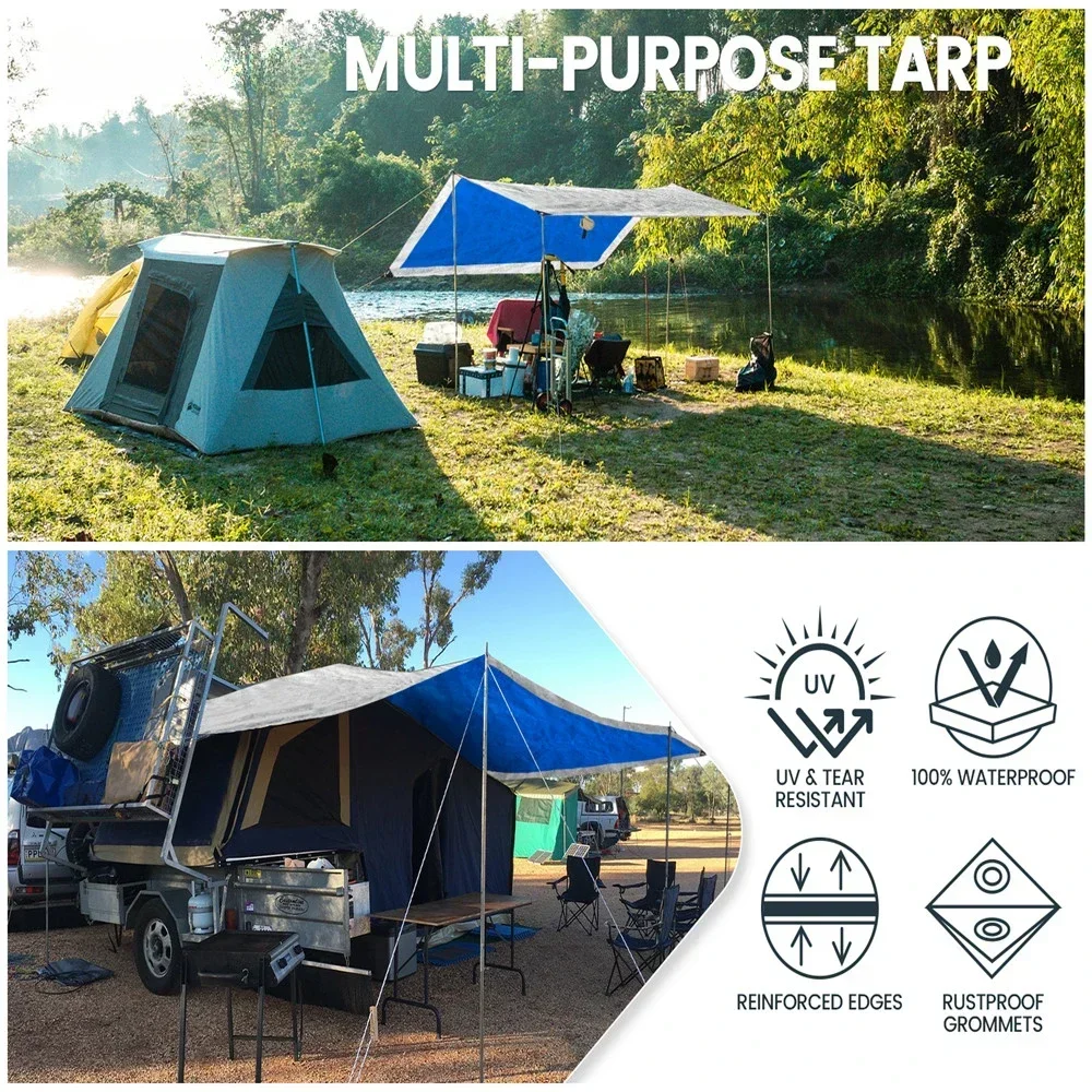 대형 PE 방수 천막 커버, 강화된 그로밋이 있는 방수 - Waterproof Tarp Shelter 리뷰 및 가격