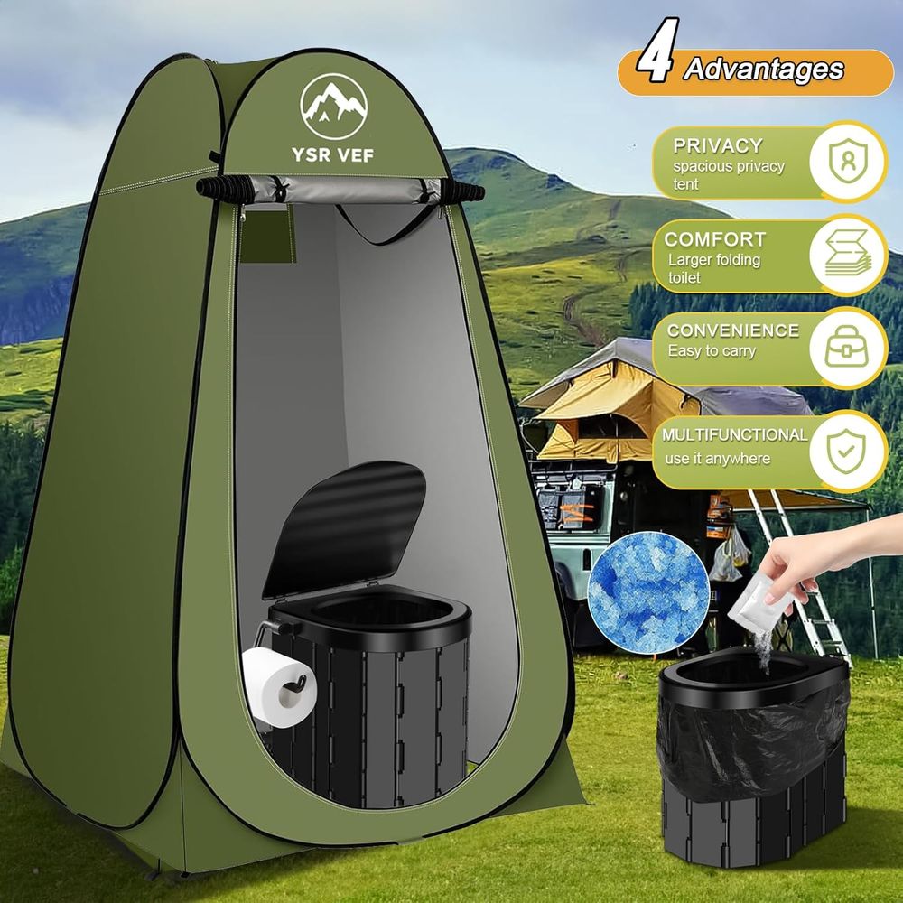 휴대용 화장실 키트, 팝업식 개인 텐트와 똥 젤 화장실 - Camping Tent 리뷰 및 가격