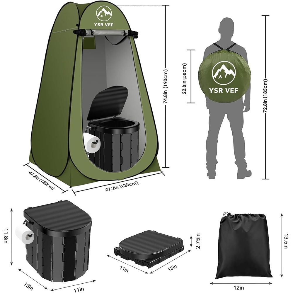 휴대용 화장실 키트, 팝업식 개인 텐트와 똥 젤 화장실 - Camping Tent 리뷰 및 가격