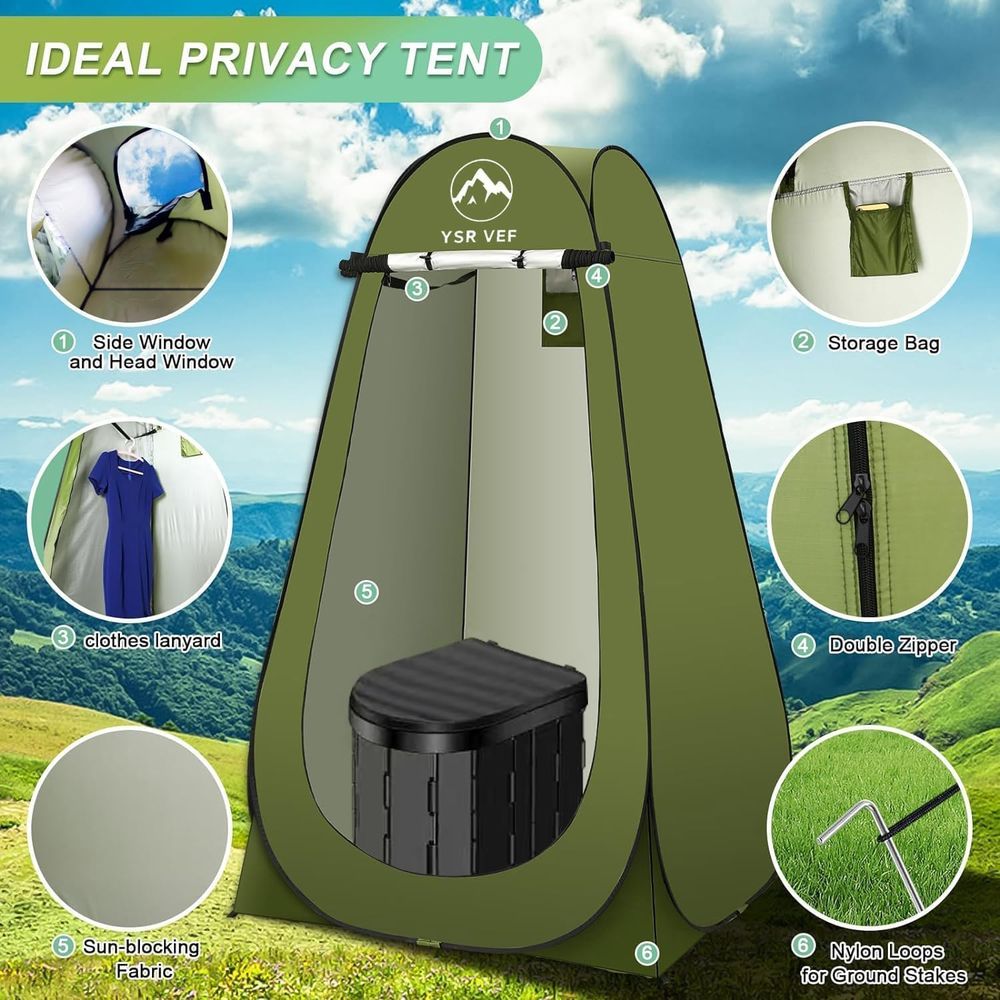 휴대용 화장실 키트, 팝업식 개인 텐트와 똥 젤 화장실 - Camping Tent 리뷰 및 가격