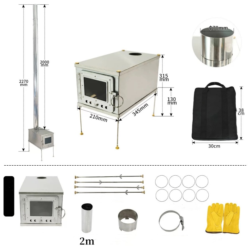 휴대용 접이식 텐트 스토브, 경량 티타늄 합금 연소 내 - Outdoor Camping Wood Stove 리뷰 및 가격
