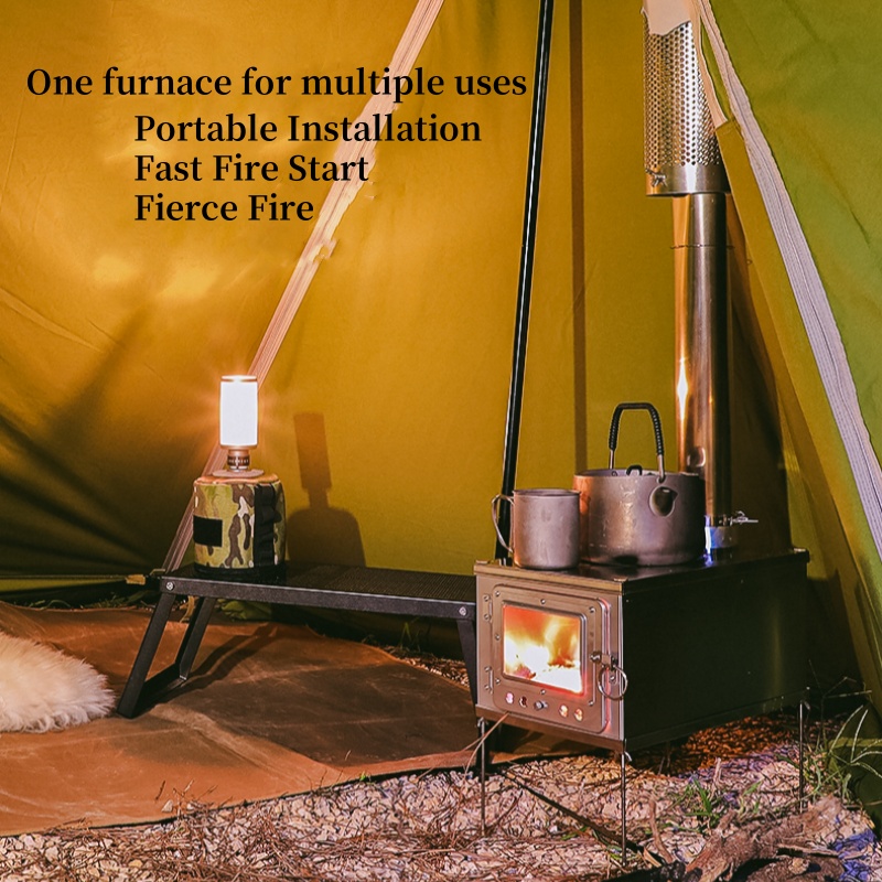 휴대용 접이식 텐트 스토브, 경량 티타늄 합금 연소 내 - Outdoor Camping Wood Stove 리뷰 및 가격