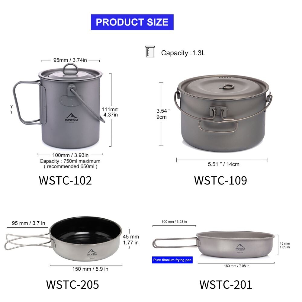 Widesea 캠핑 식기 티타늄 조리기구 세트, 관광  - Outdoor Camping Kitchen Set 리뷰 및 가격