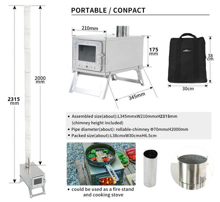 [신제품] 야외용 스테인리스 스틸 스토브, 경량 백팩  - Outdoor Camping Wood Stove 리뷰 및 가격
