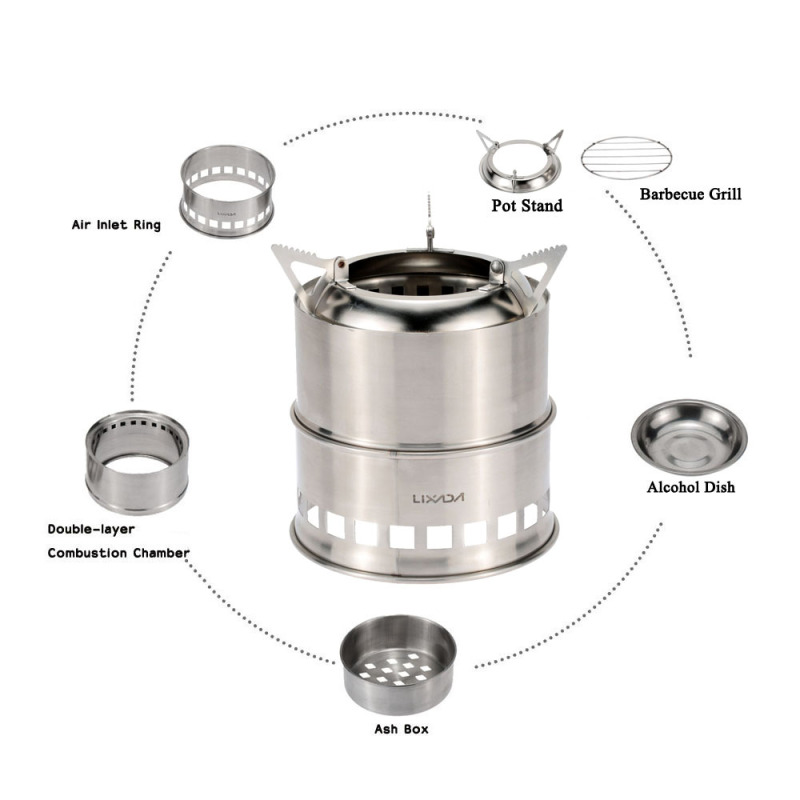 Lixada 스테인레스 스틸 목재 스토브, 캠핑 알코올 - Outdoor Camping Wood Stove 리뷰 및 가격