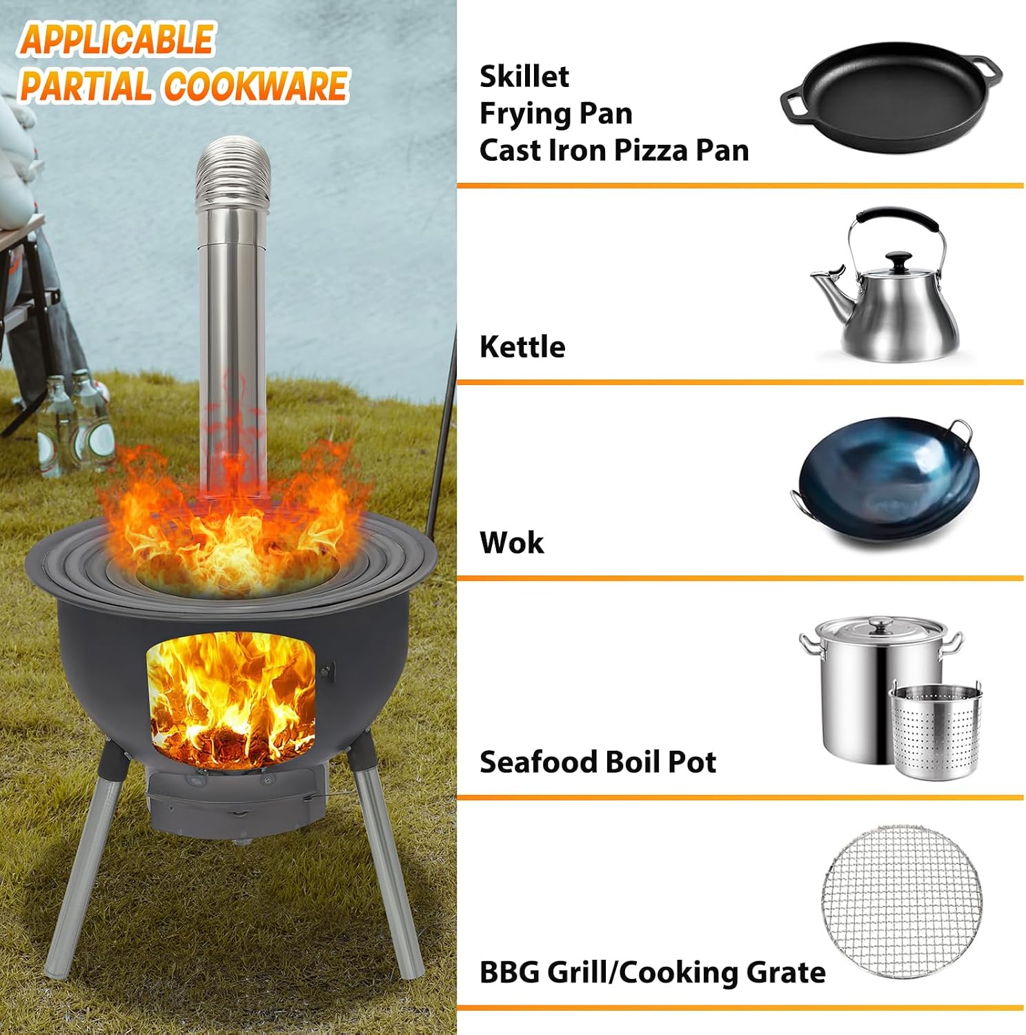 휴대용 나무 연소 로켓 스토브 (캠핑 및 하이킹용) - - Outdoor Camping Wood Stove 리뷰 및 가격