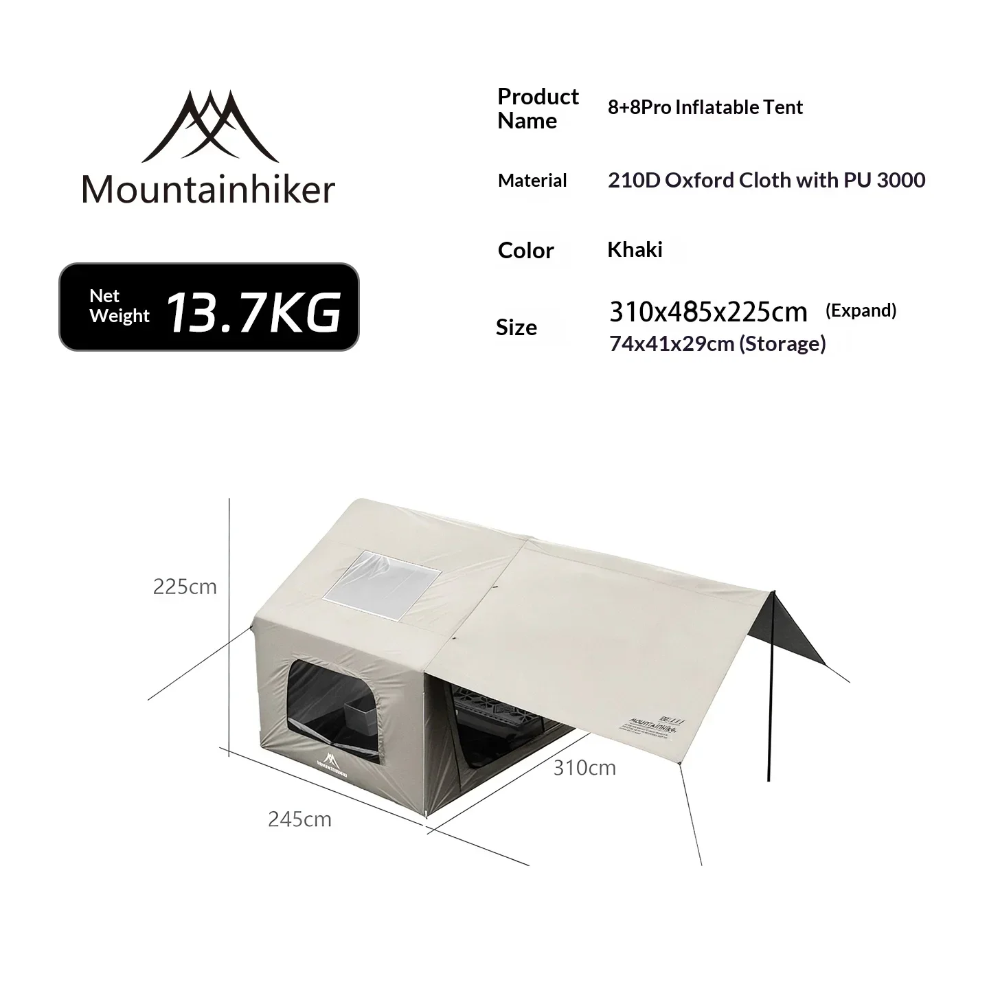 8+8 ㎡   마운틴하이커 에어 텐트, 대형 에어 텐트 - Outdoor Camping Outfit 리뷰 및 가격