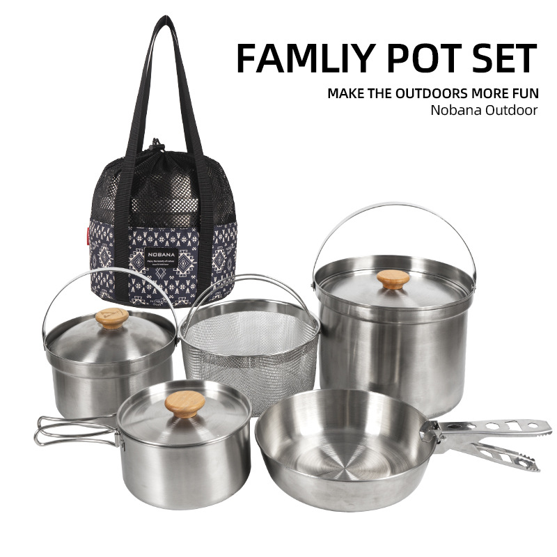 NOBANA 최신 야외 스테인레스 스틸 냄비 세트 캠핑 - Outdoor Camping Kitchen Set 리뷰 및 가격