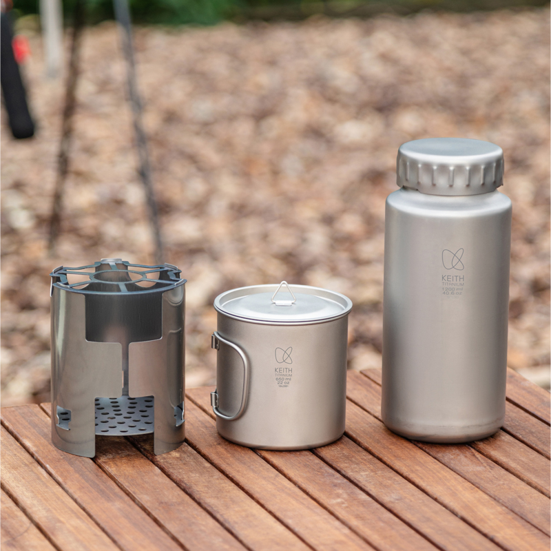 KEITH 순수 티타늄 네스팅 캠핑 세트 1200ml  - Outdoor Camping Wood Stove 리뷰 및 가격