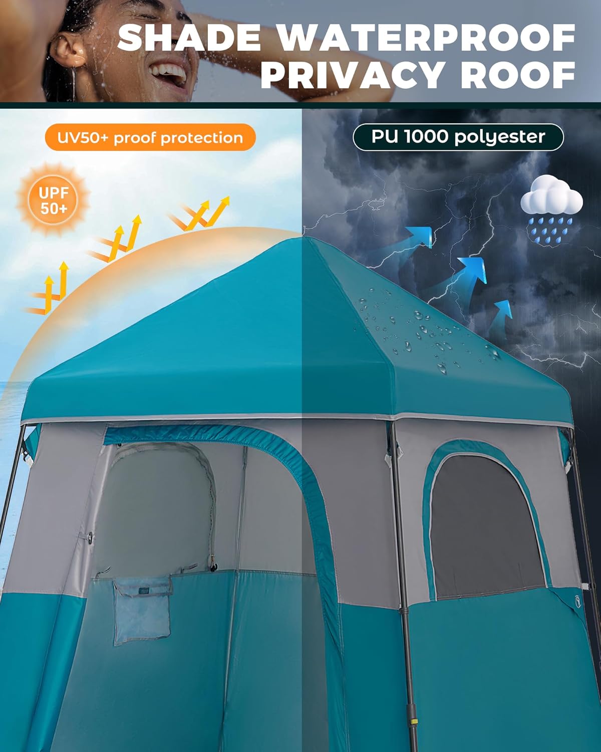 휴대용 개인 샤워 텐트, 견고하고 넓은 바닥이 있는 쉼 - Outdoor Und Camping 리뷰 및 가격