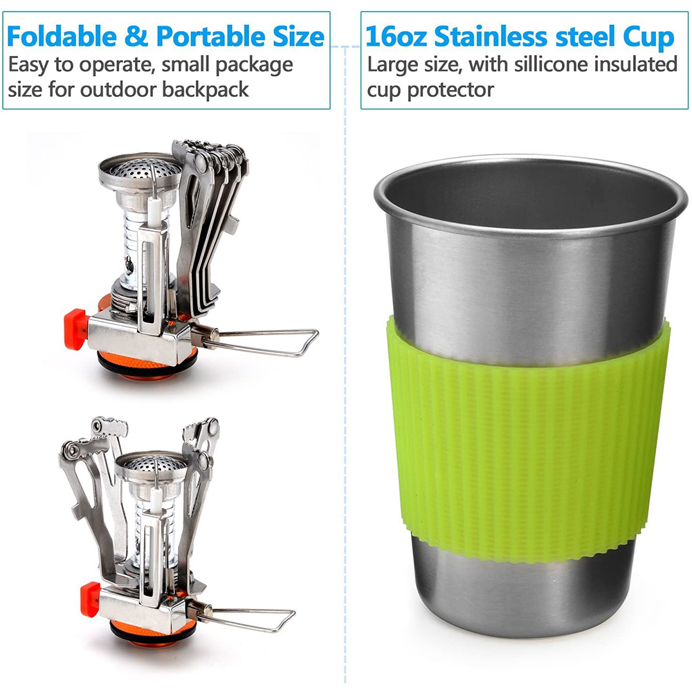 스토브가있는 캠핑 조리기구 키트 야외 요리 세트 야외  - Outdoor Camping Kitchen Set 리뷰 및 가격