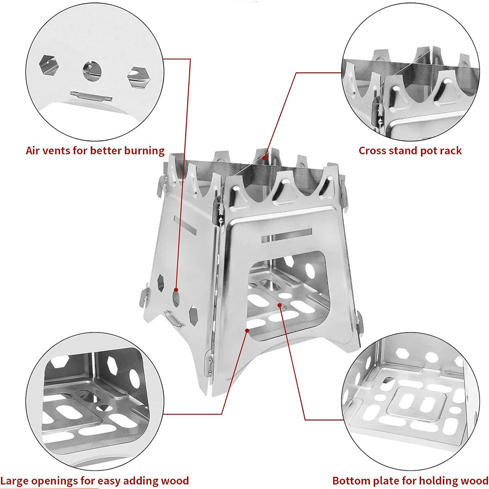 휴대용 캠핑 나무 스토브, 스테인레스 스틸 접이식 경량 - Outdoor Camping Wood Stove 리뷰 및 가격